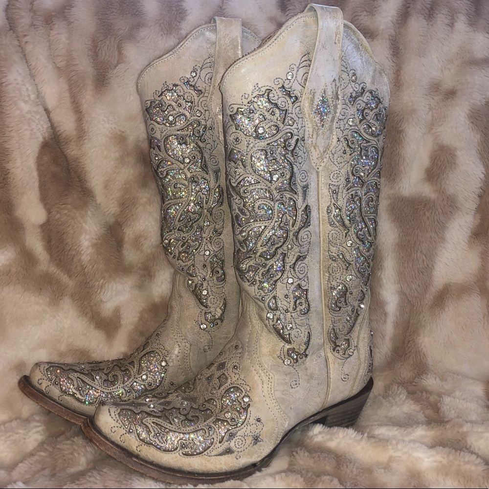 Off white Corral Glitter Boots